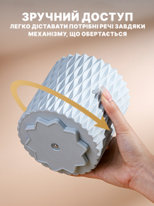 Стакан для косметики с вращением на 360° 5 отделений пластик 11,8х11,7 см розовый
