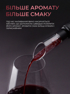 Аэратор декантер для вина на бутылку (комплект 2 шт) TESLYAR акрил 9.6х2.7 см прозрачно-черные