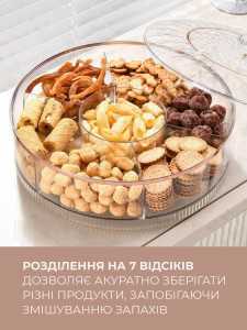 Ваза-конфетница с крышкой для сладостей круглая пластиковая 28,5х12 см прозрачная