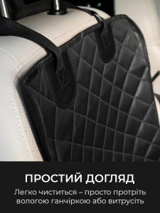 Чехол автогамак с бортиками на замке для перевозки собак в машине ткань Оксфорд 55х46х42 см Черный