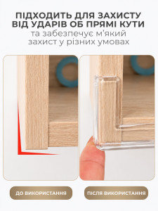 Накладки на кути 4 штуки cиліконові 4.2х4.2х0.5 см прозорі