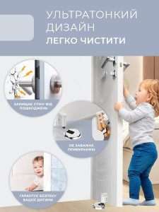 Стоппор-держатель для дверей Клик-система на клейкой основе или шурупах Нержавеющая сталь 6х1,5х4х3х2 см Хром