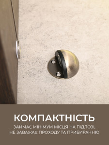Магнитный стопор ограничитель дверной с креплением на саморезы или скотч Нержавеющая сталь 4.5х3 см Хром
