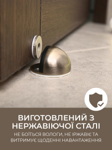 Магнитный стопор ограничитель дверной с креплением на саморезы или скотч Нержавеющая сталь 4.5х3 см Хром