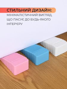 Набор стопоров ограничителей для дверей 4 шт Эластична резина 9,5х4х2,7 см Разноцветный