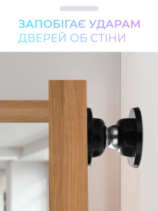 Стопор ограничитель для двери настенный магнитный с фиксатором Нержавеющая сталь 5.2х4.5 см Прозрочный