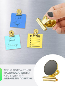 Магніти на дошку з металу з затискачем набір 6 штук 3х3,9х2,4 см