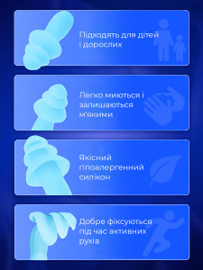 Набор беруш для ушей 10 штук со шнурком и кейсом Силиконовые 30х14 мм Помаранчеві