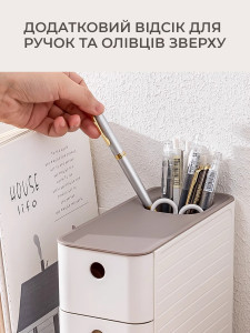 Органайзер подставка для хранения документов А4 и канцелярии Пластик 29х21х19 см Белый