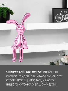 Декоративная фигурка Зайка сидячая из пластика 4,5х8,5 см розовая