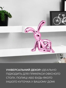 Декоративная статуэтка Зайчик лежащий из пластика для салфеток или других предметов 4,2х6 см Розовый
