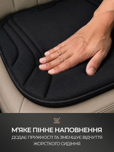 Подушка ортопедична для сидіння авто TESLYAR 51х48 см чорна