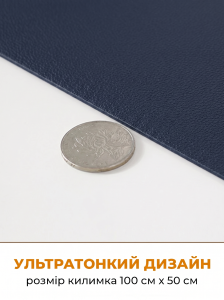 Великий ігровий килимок для мишки комп'ютера водонепроникний ультратонкий 100х50 см з екошкіри Синій