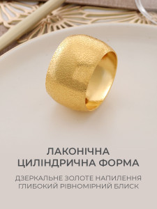 Кольцо для салфеток Золотой цилиндр Yartes 4х2.8 см премиум металл