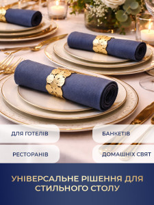 Кольцо для салфеток Переплетенные овалы металлические Yartes 4х4.5 см Золотое