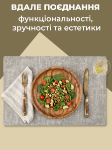 Килимок-подтарельник YARTES для дома и заведений из экокожи 30х45 см серый