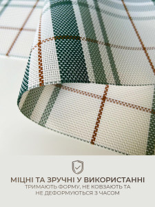 Коврики подтарельники для сервировки (комплект 4 штуки) TESLYAR для дома и заведений 30х45 см Бело-зеленая клетка
