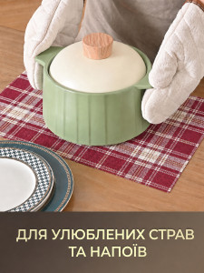 Коврики подтарельники для сервировки (комплект 4 штуки) TESLYAR для дома и заведений 30х45 см Бело-бордовая клетка