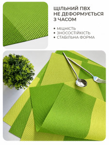 Килимки підтарільники для сервірування (комплект 4 штуки) TESLYAR для дому та закладів 30х45 см Салатові