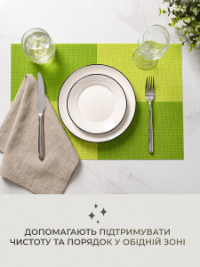 Килимки підтарільники для сервірування (комплект 4 штуки) TESLYAR для дому та закладів 30х45 см Салатові