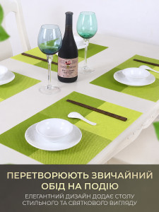 Килимки підтарільники для сервірування (комплект 4 штуки) TESLYAR для дому та закладів 30х45 см Салатові