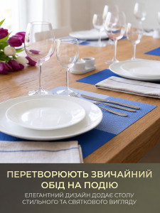 Килимки підтарільники для сервірування (комплект 4 штуки) TESLYAR для дому та закладів 30х45 см Блакитні