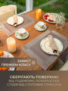 Килимки підтарільники для сервірування (комплект 4 штуки) TESLYAR для дому та закладів 30х45 см Кавові