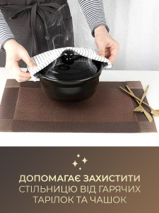 Коврики подтарельники для сервировки (комплект 4 штуки) TESLYAR для дома и заведений 30х45 см Темно-коричневые