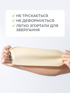 Силиконовый овальный коврик под посуду и столовые приборы TESLYAR 30.6х10.7 см Бежевый