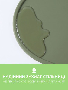 Силіконовий овальний килимок під посуд та прибори TESLYAR 20.6х10.6 см Зелений