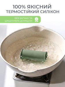 Силиконовый овальный коврик под посуду и столовые приборы TESLYAR 30.6х10.7 см Зеленый