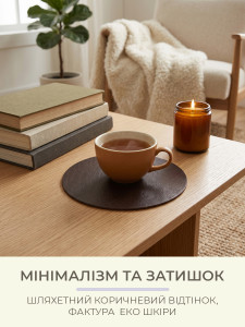 Подставка под чашку из экокожи TESLYAR Коричневая