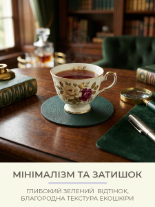 Подставка под чашку из экокожи TESLYAR Зеленая