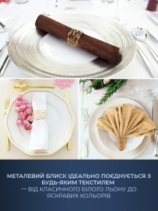 Комплект кілець для серветок 6 штук Плетіння ажурне TESLYAR для святкового сервірування Золоті
