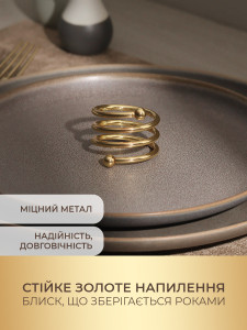 Комплект кілець для серветок 10 штук Спіраль TESLYAR для святкового сервірування Золоті