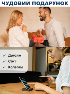 Подставка-держатель для телефона и планшета TESLYAR компактная настольная из дерева Коричневая