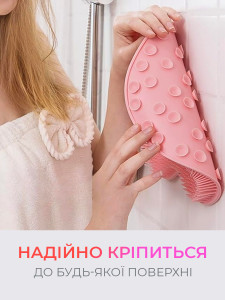 Массажный коврик для ног и спины с мягкими иглами в ванную резиновый 25х30 см Розовый