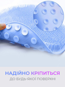 Массажный коврик для ног и спины с мягкими иглами в ванную резиновый 25х30 см Голубой
