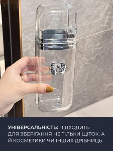 Чехол-подставка для зубных щеток пластиковый 21х7,4х6 см прозрачный