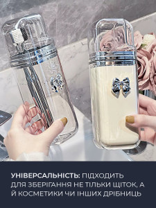 Чехол-подставка для зубных щеток пластиковый 21х7,4х6 см прозрачно-бежевый