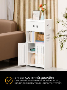 Шкаф-стеллаж универсальный из ПВХ 75х36х22 см белый