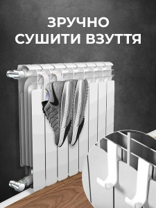 Гачки термостійкі на рушникосушку та радіатори комплект 2 штуки TESLYAR 8.5х5.3 см Білі