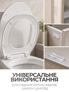 Бамперы на сиденье для унитаза (комплект 5 шт) самоклеящиеся YARTES силиконовые прозрачные