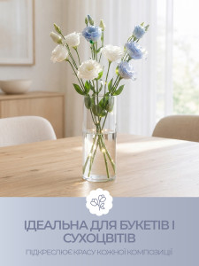 Ваза для квітів та сухоцвітів Циліндр TESLYAR скляна 25х10 см прозора
