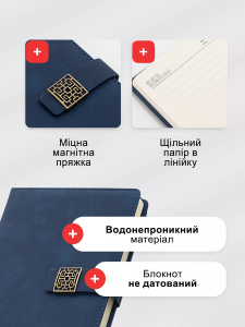 Уценка!* Подарочный набор канцелярский 4в1 блокнот в линейку ручка чашка для чая закладка для книги Темно-синий