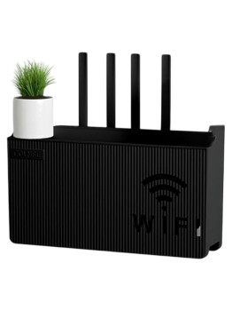 Коробка органайзер для Wi-Fi роутера пластикова 24.5х6х14 см Чорна