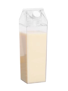 Пластиковая бутылка для молока и воды 1 литр 20х6,5х6,5 см прозрачная