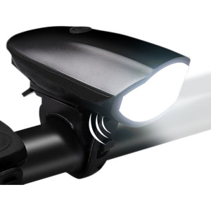 Передняя LED фара на велосипед с сигналом и USB зарядкой ABS-пластик 3.7х5.1х10.2 см Черная