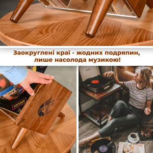 Подставка-органайзер для виниловых пластинок Teslyar из дерева и акрила