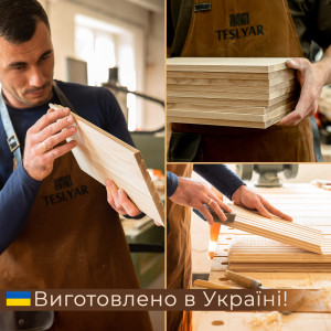 Подставка-органайзер для виниловых пластинок Teslyar из дерева и акрила